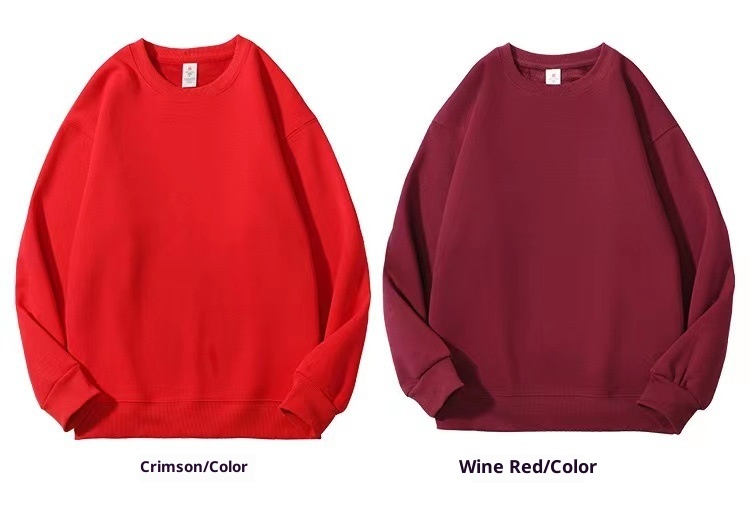 Sweat-shirt d'hiver en polaire épaisse pour homme, couleur unie, chaud, col rond, grandes tailles, coupe ample, impression personnalisée_voghion.com