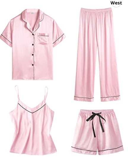 ChicShe European And American Foreign Trade Women' Homewear Simple Fahion Sexy Camiole Pajama Thin Four-Piece Set All_voghion.com