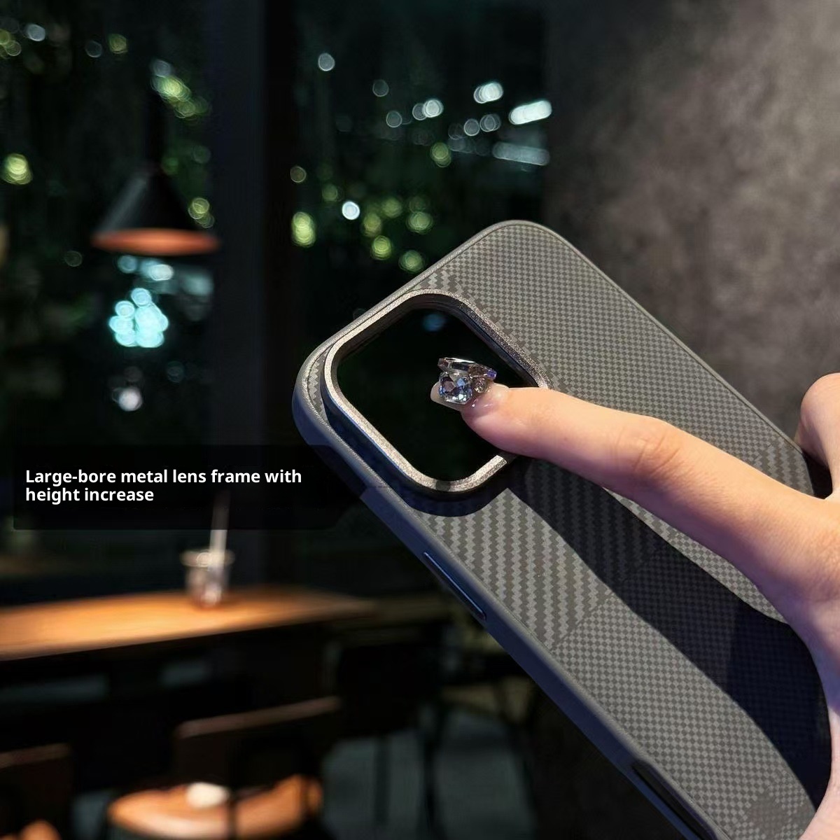 TechGlobe Suitable For IPhone 17 Pro Max Case Kevlar Texture Plain Leather 16 Metal Lens Ring 15 Shockproof Cover_voghion.com