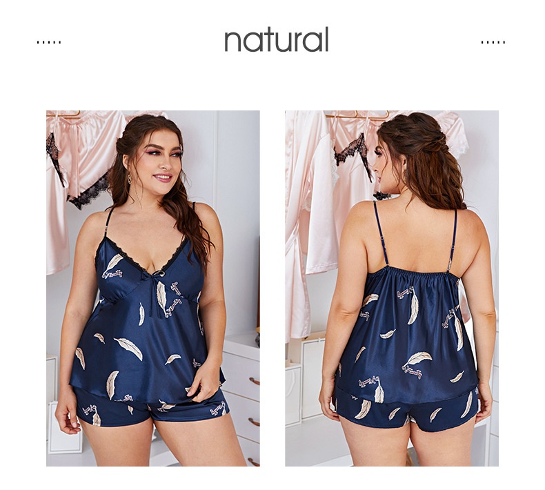 ChicShe Cross-Border Ice Pajamas For Women 100kg Plus Size Shorts Silk Sexy Homewear 1123P European And American Simple Style_voghion.com
