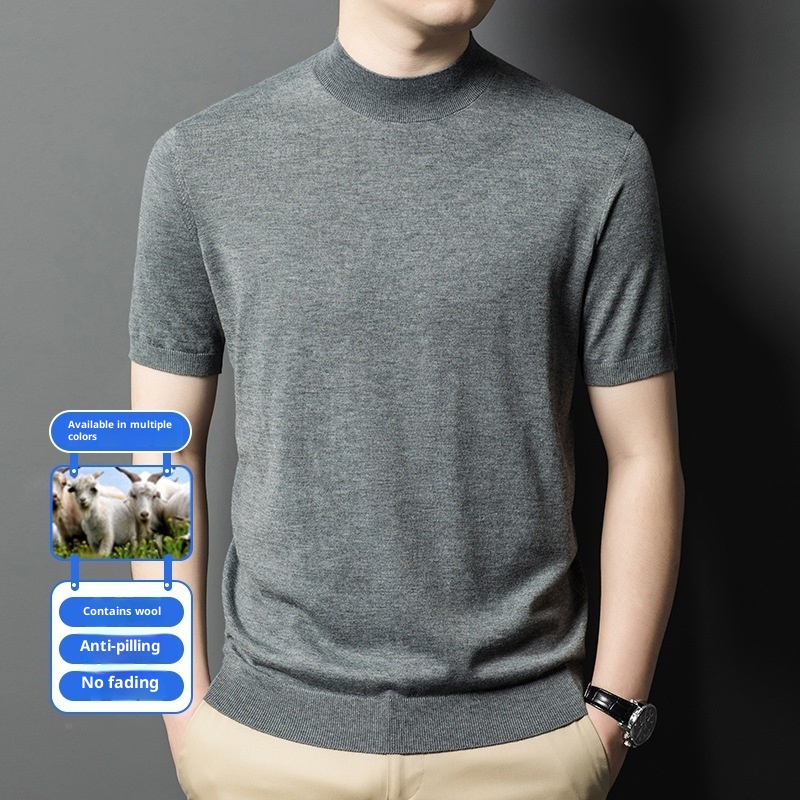 ragazzo Ragazzo Ragazzo 6 Maglione di lana Manica corta Casual Business Intimo Maglieria di base di alta qualità da uomo_voghion.com
