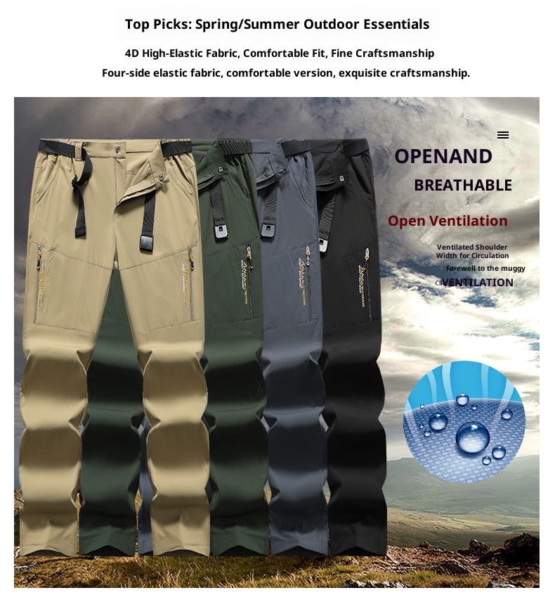 001 Leichtes Sommerwanderoutfit in Übergröße für Damen und Herren, dehnbar, winddicht, schnelltrocknend, ideal für Outdoor-Sportarten._voghion.com