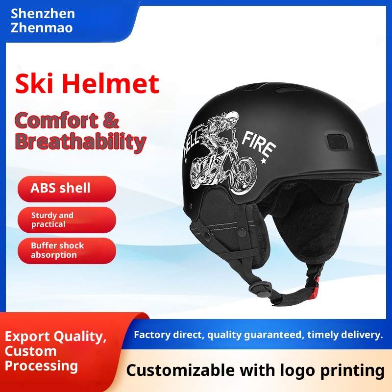 001 Skull Style Head-Mounted Ski Outdoor Adjustable Single And Double Board Sports Snow Helmet Anti-Collision Equipment_voghion.com