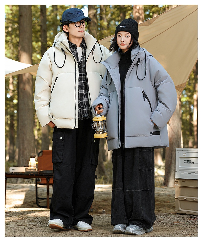 boy Workwear Hooded Short Jacket Men's High-end Warm 90 Down Windproof Heat-retaining Winter Coat Outerwear_voghion.com