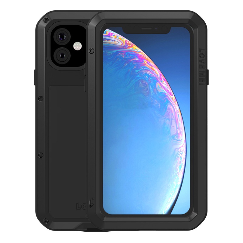 TechGlobe Compatible With IPhone 11 Shockproof Phone Case Thickened Silicone Full Coverage Military Anti-drop Metal Frame_voghion.com