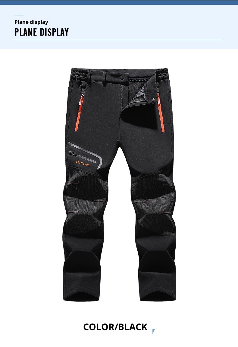 001 Men's Windproof Waterproof Outdoor Sports Hiking Spring Autumn Thin Soft Shell Rainproof Mountaineering Pants_voghion.com