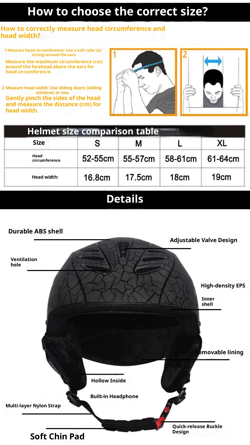 001 Neuer professioneller Ski- und Snowboardhelm für Erwachsene, Kinder und Jugendliche: Schutzausrüstung, warmer integrierter Schneehelm_voghion.com