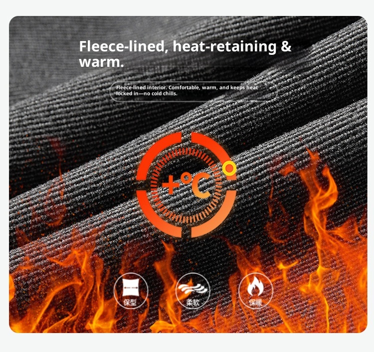 001 JHOD351624 Pantaloni dritti elasticizzati antivento impermeabili foderati in pile, spessi e caldi_voghion.com