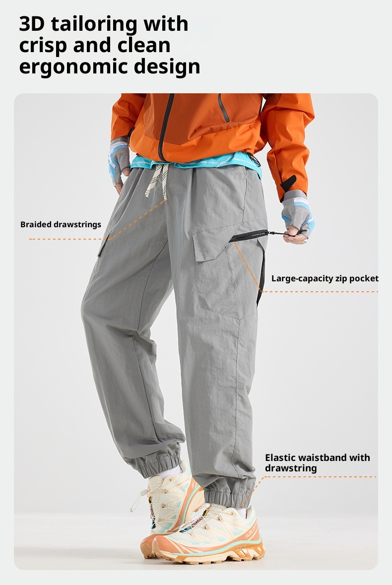 001 Outdoor lichtgewicht sport softshell voor mannen en vrouwen, trendy merk voor lente en herfst, waterbestendige losse cargobroek,_voghion.com