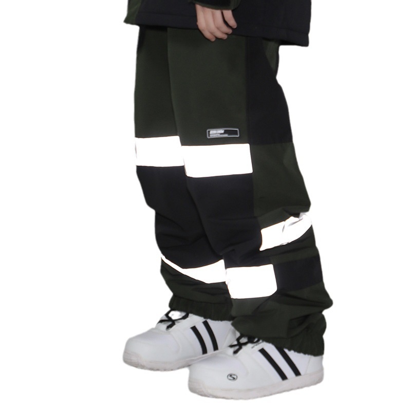 001 Gsousnow Luminous Color Block Snow Unisex 2021 Waterproof Warm Snowboard Pants_voghion.com