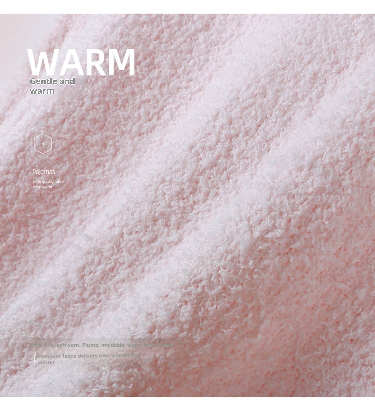 ChicShe Soft Fluffy Women's Pajamas Autumn Winter Three-Piece Set Thickened Cardigan Knitted Home Wear European And American_voghion.com