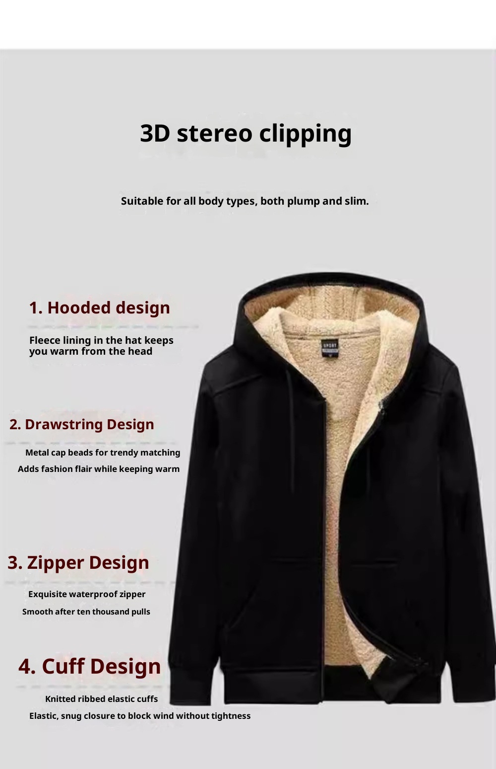 boy Winter Fleece-Lined Thickened Hooded Cardigan Sweatshirt For Men New Trendy Versatile Warm Lamb Wool Jacket Men's Cotton_voghion.com