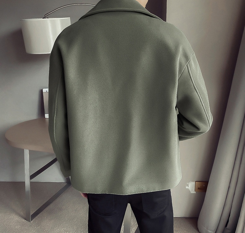 boy Tredy Brad Autum Witer New Me's Short Trech Korea Style British Casual Iteret Celebrity Warm Woole Coat For_voghion.com