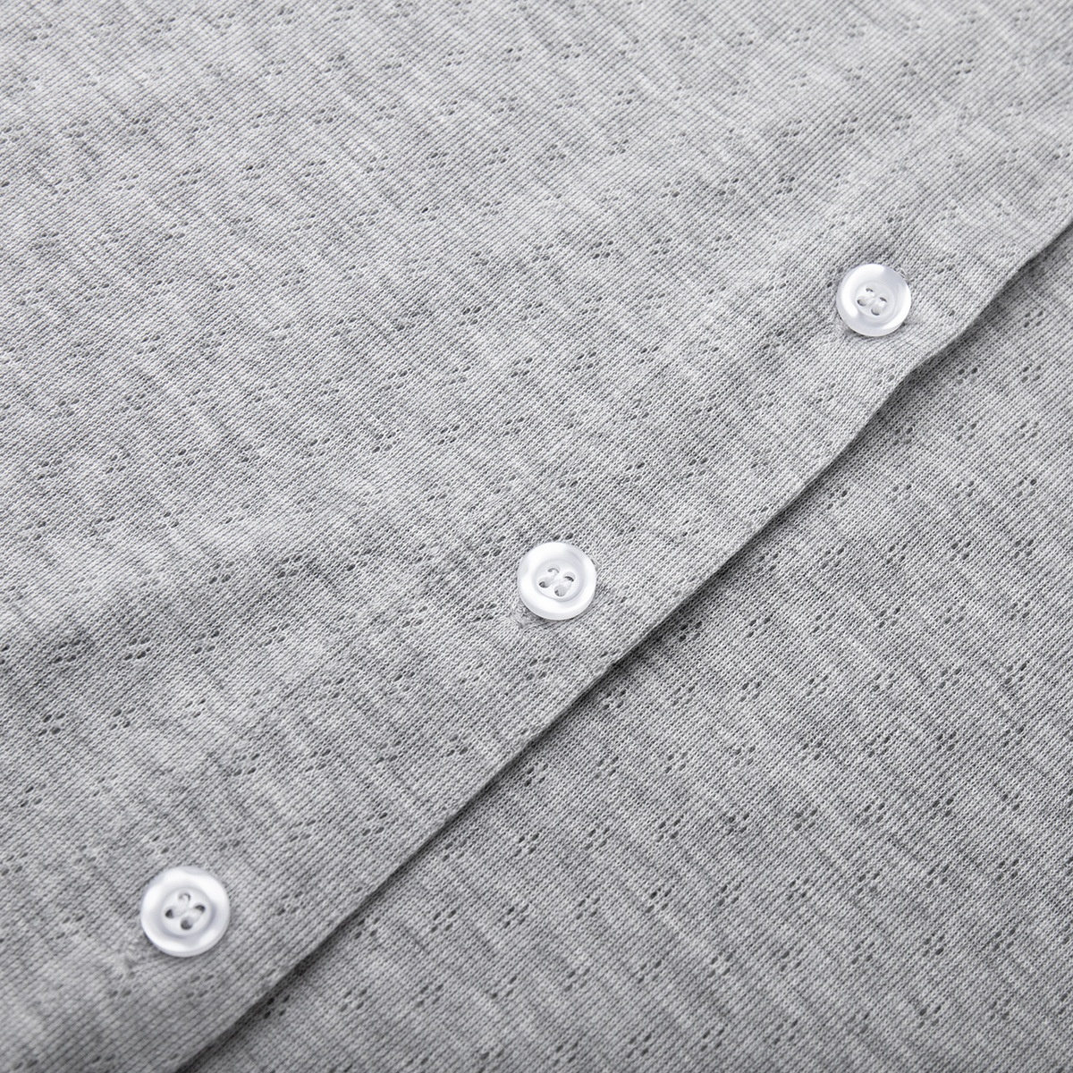 ChicShe Cross-Border Gray Long-Sleeve Shorts Pajama Set European And American 2025 Spring New Knitted Pajamas Export Home Wear_voghion.com