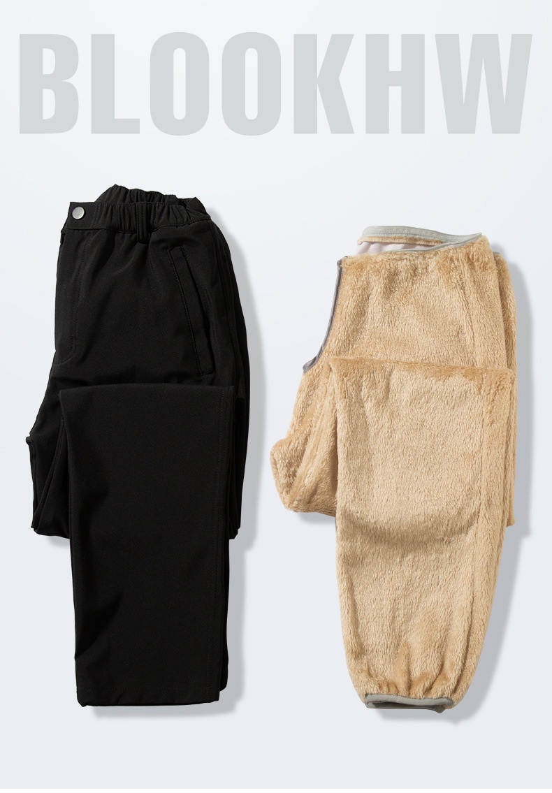 001 Herren Softshell Wanderhose, Outdoor-Hose, Damen Herbst Winter, gefüttert, dick, warm, locker, wasserdicht, Fleece-Skihose_voghion.com