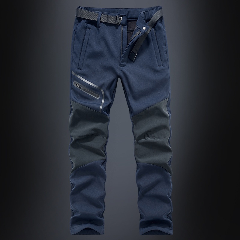 001 Outdoor Sports Casual Softshell For Men, Autumn Winter Fleece-Lined Thickened Warm Hiking Pants, Waterproof And_voghion.com