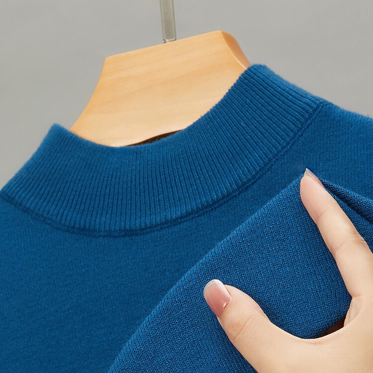 boy Cross-Border Foreign Trade Live Semi-High Collar Long Sleeve Knitted Sweater Men's Autumn Winter New Solid Color Warm_voghion.com