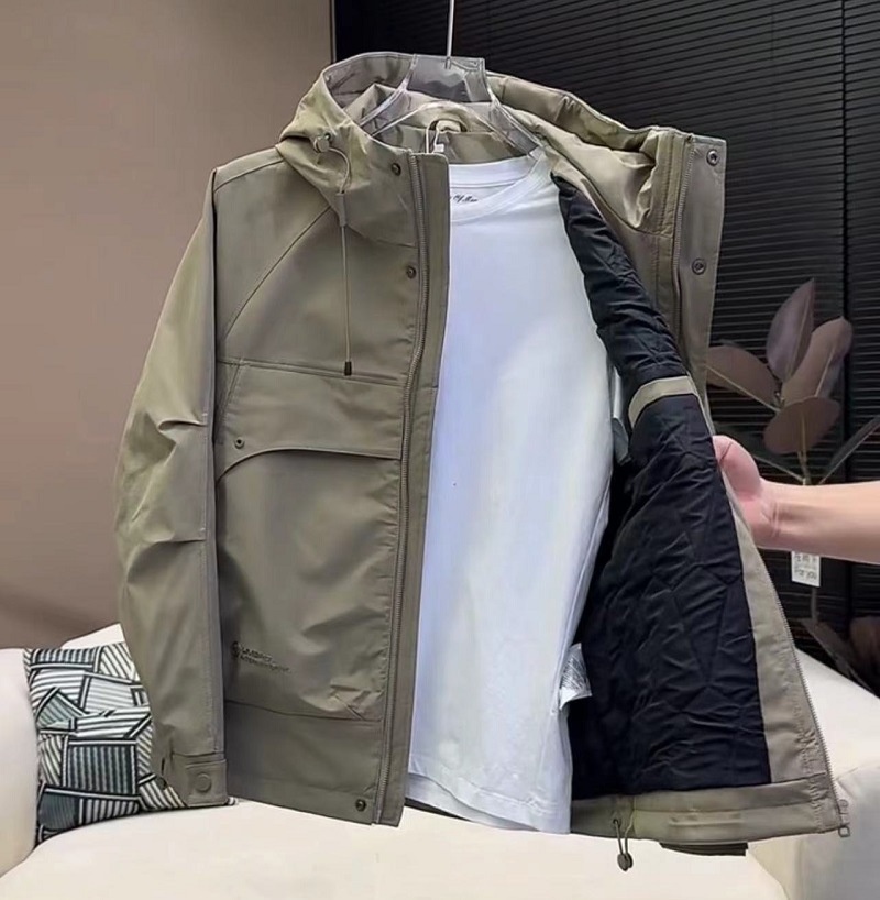 boy Factory Direct Hooded Loose Padded Windproof Thickened Double Cotton Softshell Jacket Men's Workwear Warm Winter_voghion.com