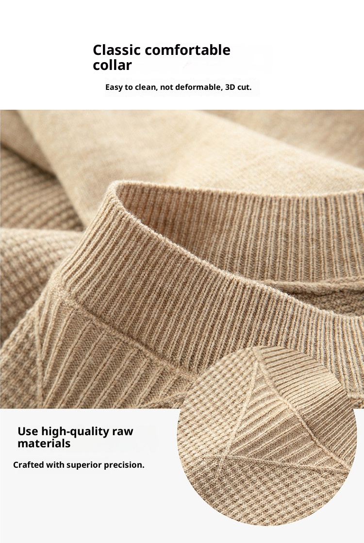 boy Thin Long Sleeve Knitted Wool For Men, Spring And Autumn, Round Neck, Casual Versatile Stretchy Trendy Fashion Base_voghion.com