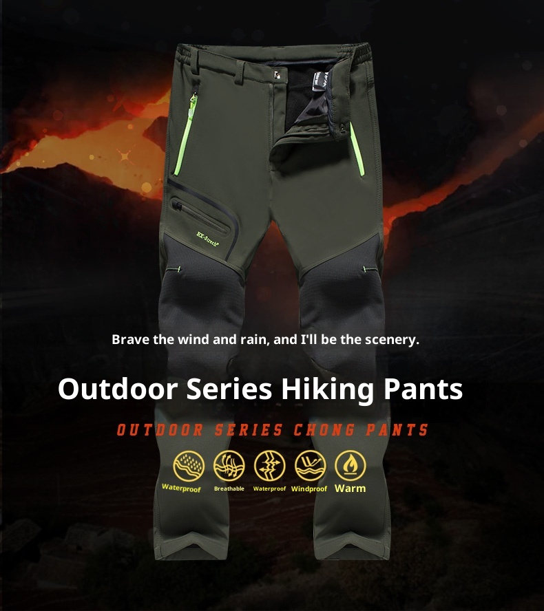 001 Outdoor Softshell For Men Women, Autumn Winter, Thickened, Windproof, Waterproof, Plus Size, Warm, Fleece-Lined, Hiking_voghion.com