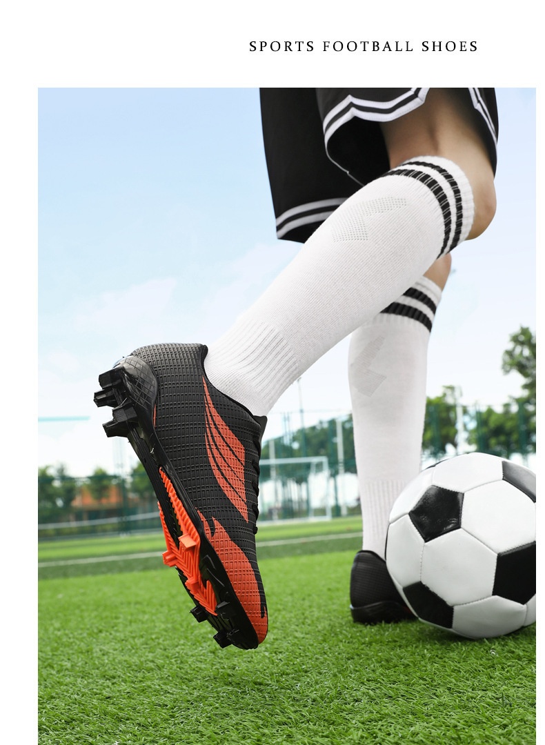 ShoeGlobe Scarpe da calcio basse corte da allenamento in pelle con superficie chiodata e antiscivolo per ragazzi e ragazze_voghion.com