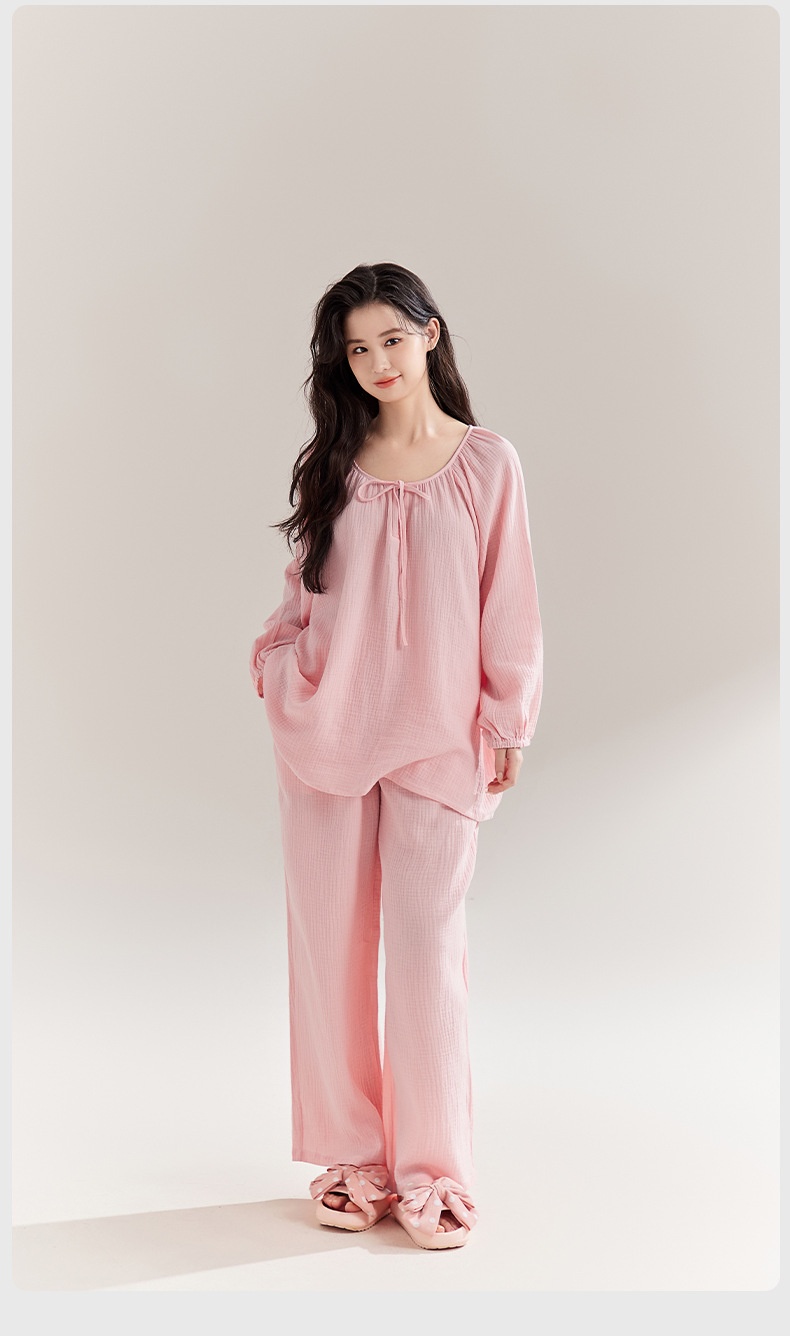 ChicShe Powerful Merchant A-Class Maternity Grade Gauze Pajamas For Women Spring And Autumn Pure Cotton Postpartum Nursing_voghion.com