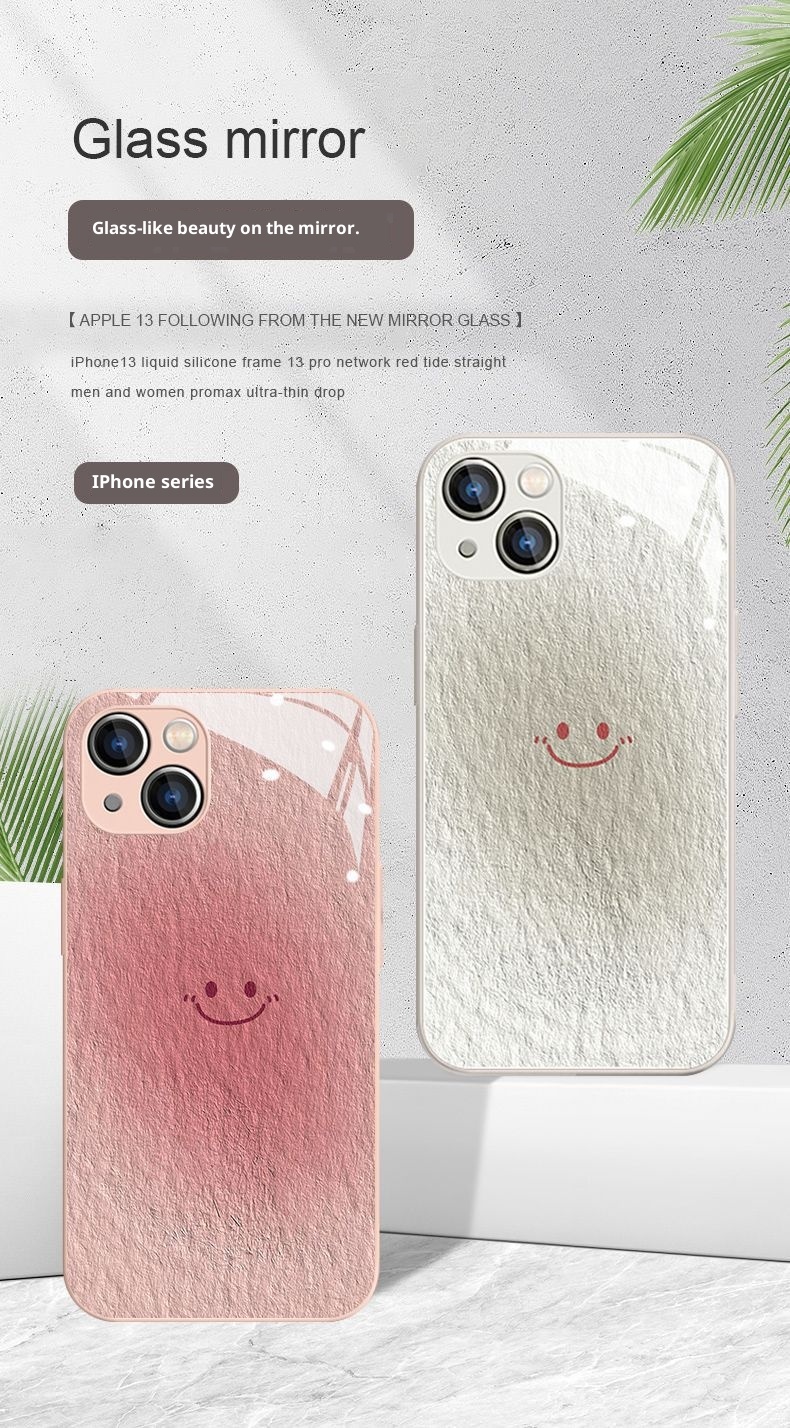 TechGlobe Oil Painting Smiley Face Compatible With 16 Phone Case IPhone 14 Pro Max Full Coverage 8 Plus/7 Glass XR 11/12_voghion.com