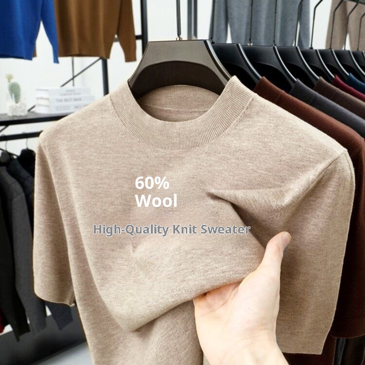 ragazzo Ragazzo Ragazzo 6 Maglione di lana Manica corta Casual Business Intimo Maglieria di base di alta qualità da uomo_voghion.com