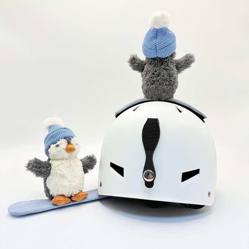 001 Hiskier Snowboard Penguin Ski Helmet Decoration Ears Cartoon Plush Cute Doll Motorcycle Paraglider_voghion.com