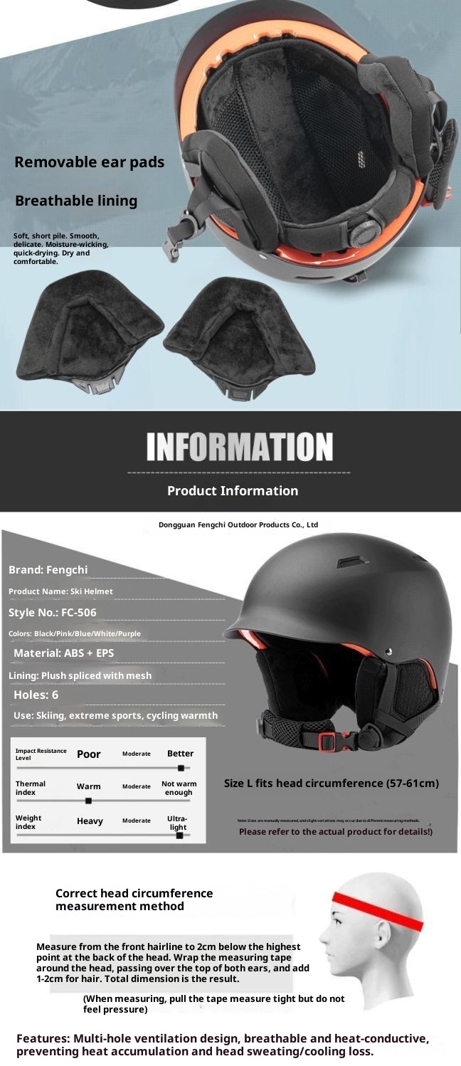 001 Professional Adjustable Snowboard Equipment Protective Gear Men And Women Warm Anti-collision Helmet Ski Cap_voghion.com