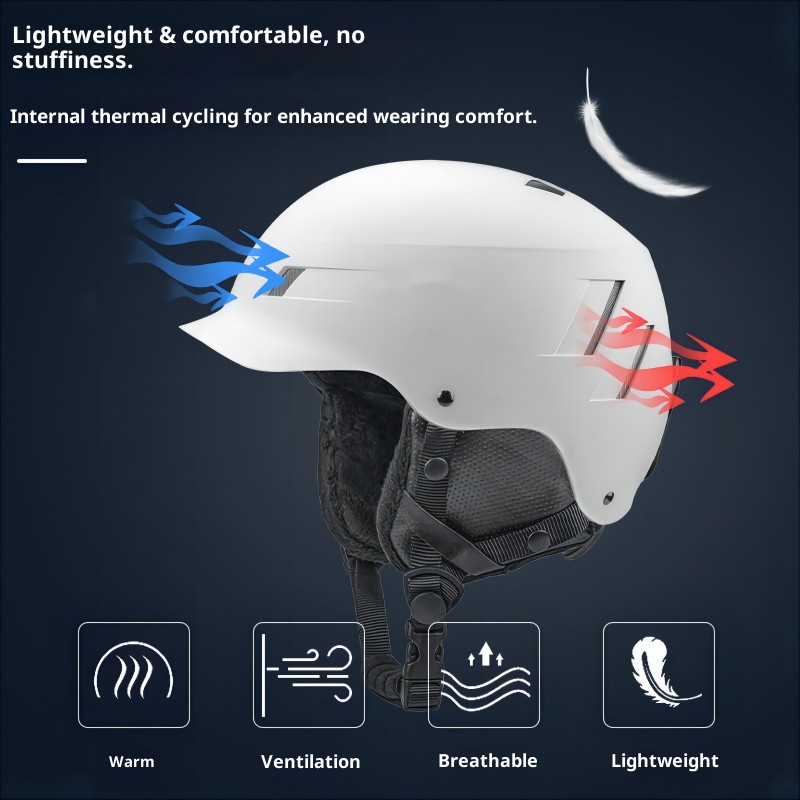 001 Fleece-Helm, warme Ski-Sicherheitsmütze für Herren, Damen, Erwachsene und Kinder, professionelle Outdoor-Ausrüstung zum Snowboarden und Skifahren_voghion.com