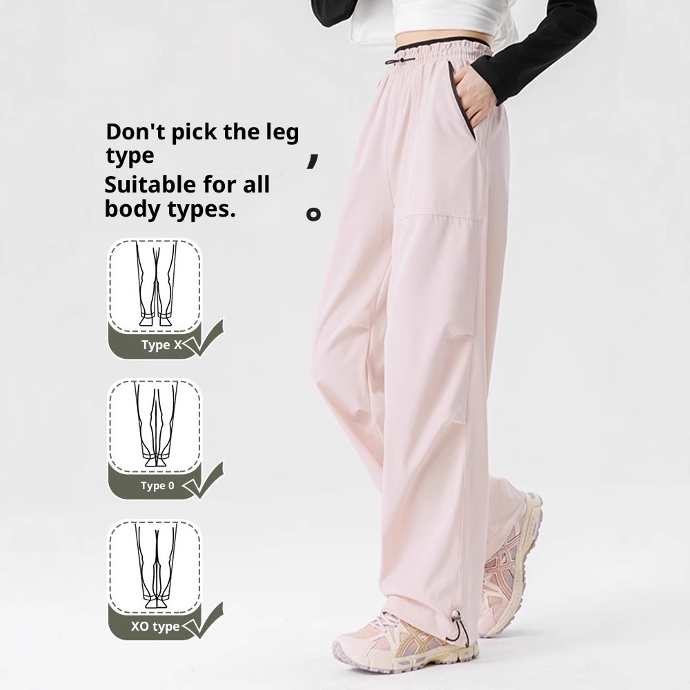 001 Woodpecker Pantalones casuales de verano para mujer, largos, con cordón, sencillos, de cintura alta, adelgazantes, de pierna ancha, para exteriores, para hombre_voghion.com