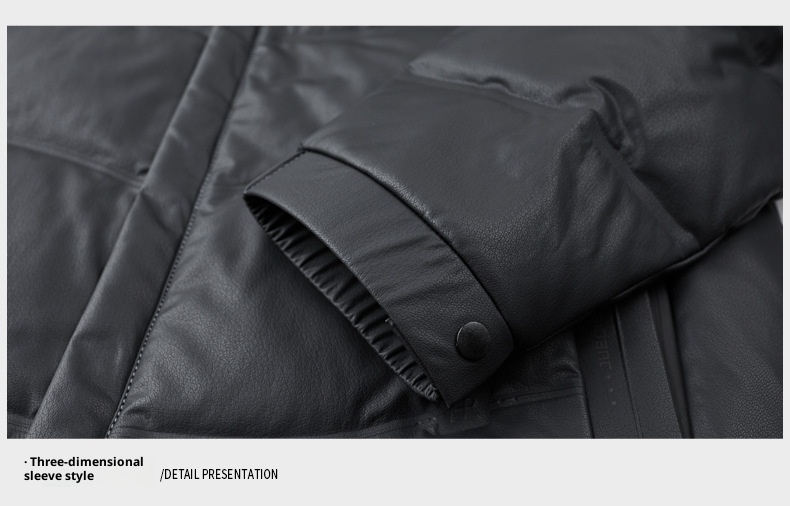 boy Plus Size Casual Sheepskin Warm Thick Genuine Leather Men's Coat Dad's Down Jacket_voghion.com