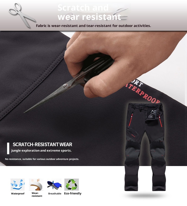 001 Outdoor Softshell For Men Women, Autumn Winter, Thickened, Windproof, Waterproof, Plus Size, Warm, Fleece-Lined, Hiking_voghion.com