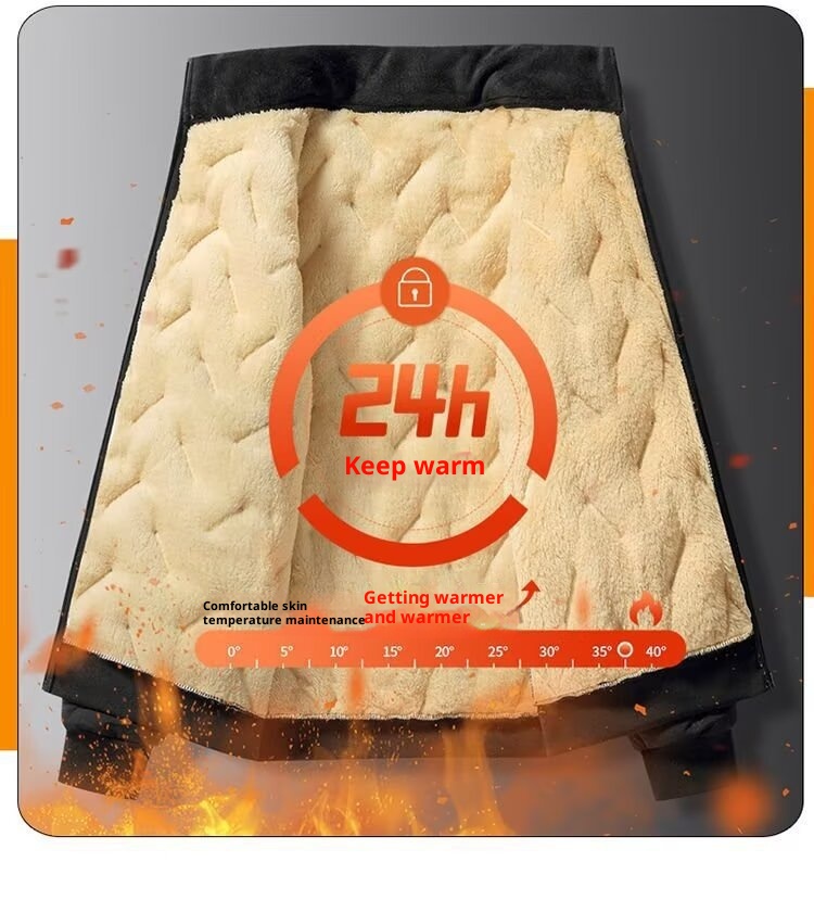 boy Source Manufacturer Plus Size Ultrasonic Lamb Wool Men's Warm Thickened Coat Casual Loose Outerwear Cotton Padded Jacket_voghion.com