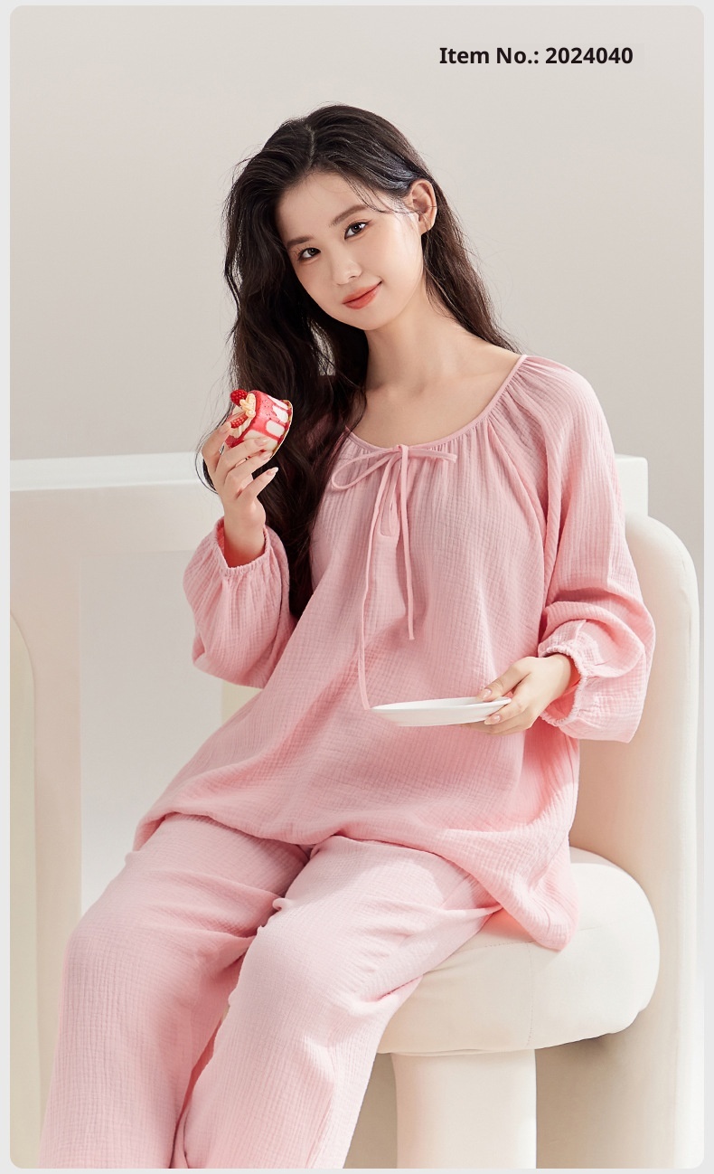 ChicShe Powerful Merchant A-Class Maternity Grade Gauze Pajamas For Women Spring And Autumn Pure Cotton Postpartum Nursing_voghion.com