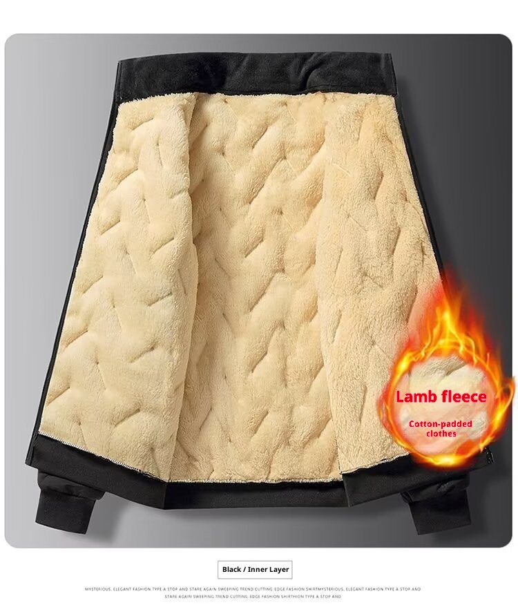 boy Source Manufacturer Plus Size Ultrasonic Lamb Wool Men's Warm Thickened Coat Casual Loose Outerwear Cotton Padded Jacket_voghion.com