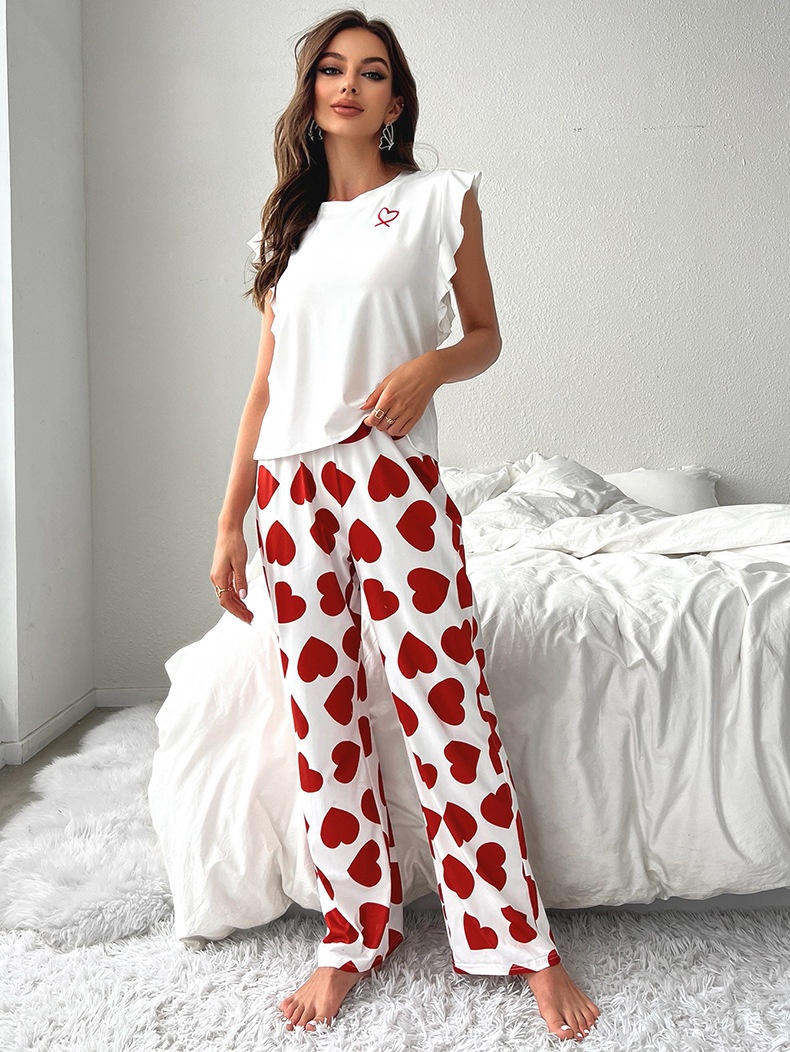 ChicShe Cross-Border Summer New European And American Style T-Shirt Long Pants Casual Comfortable Women's Pajamas Homewear Set_voghion.com