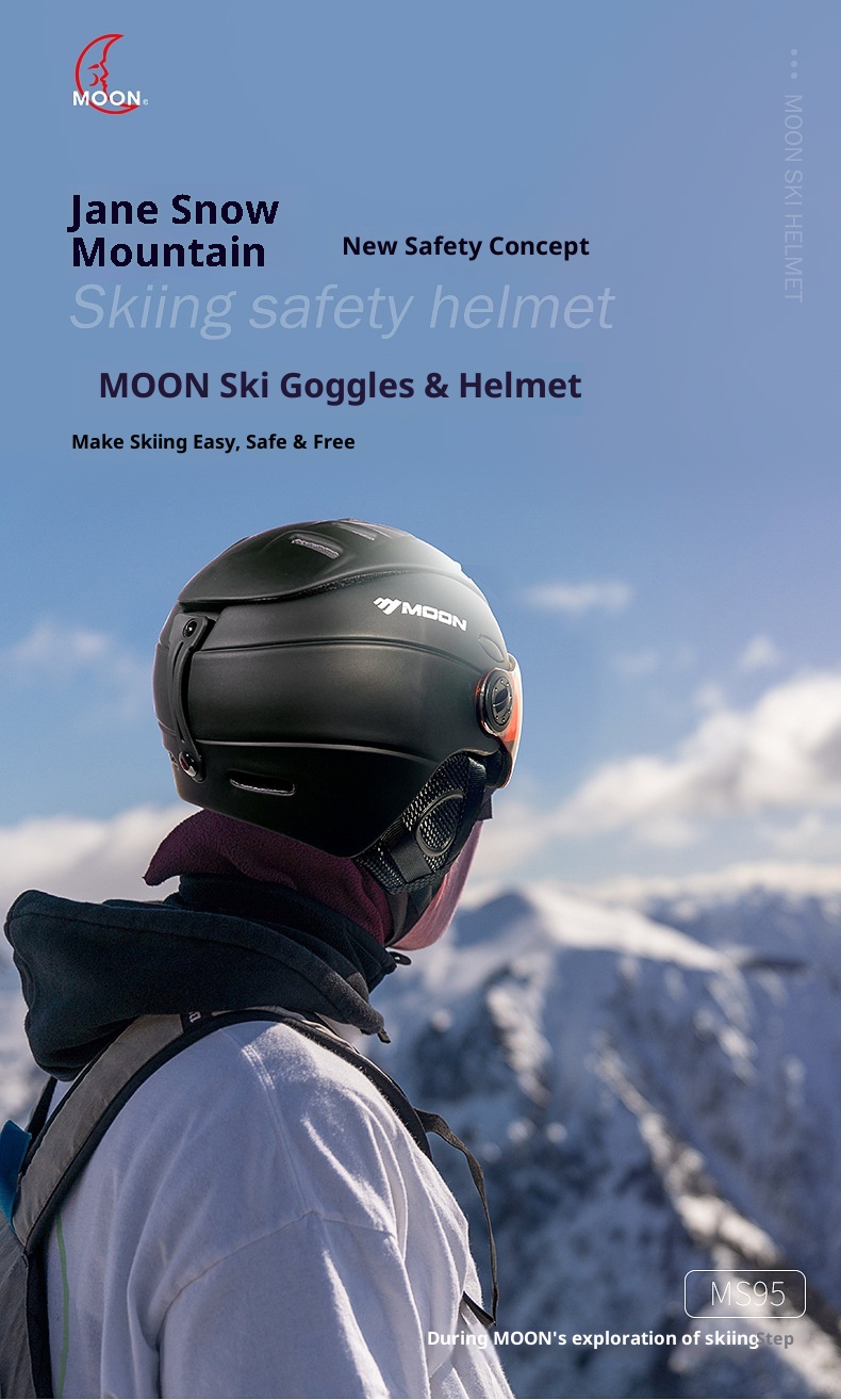 001 Moon Cross-Border E-Commerce Sicherheit mit Skibrille, einteiliger, geformter Unisex-Skihelm_voghion.com