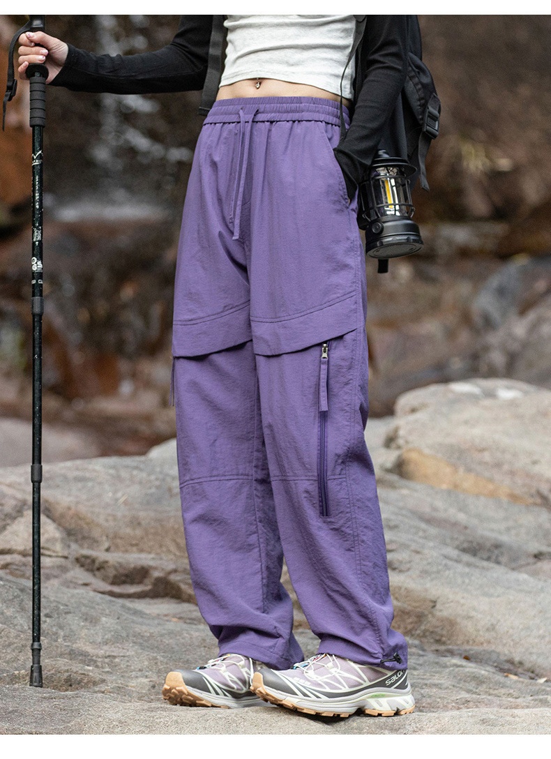 001 Purple Softshell For Women 2025 New Spring And Autumn Outdoor Windproof Hiking Petite Paratrooper Sports Cargo Pants_voghion.com