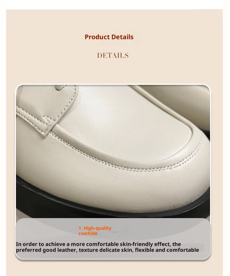 Mocassini in vera pelle con suola spessa 2024, nuovi modelli primaverili in stile britannico, scarpe basse versatili con tacco grosso e lacci per donna_voghion.com