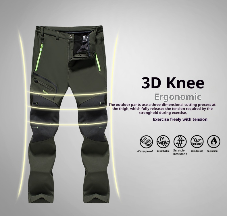 001 Outdoor Softshell For Men Women, Autumn Winter, Thickened, Windproof, Waterproof, Plus Size, Warm, Fleece-Lined, Hiking_voghion.com