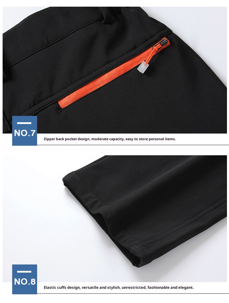 001 Men's Windproof Waterproof Outdoor Sports Hiking Spring Autumn Thin Soft Shell Rainproof Mountaineering Pants_voghion.com