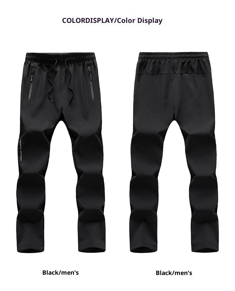 001 2024 New Fleece-Lined Warm Unisex Outdoor Windproof Waterproof Softshell Casual Sports Pants_voghion.com