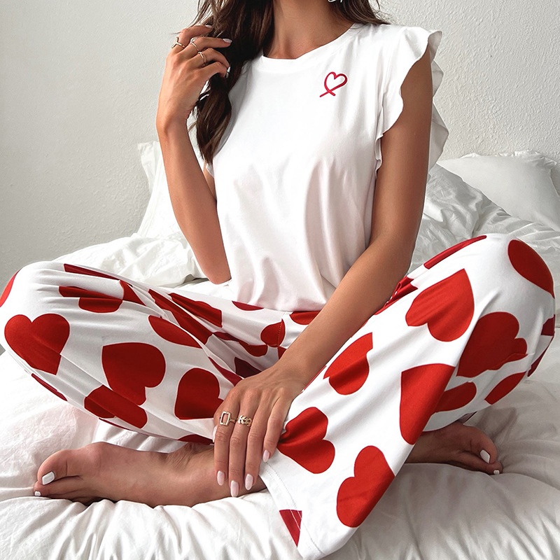 ChicShe Cross-Border Summer New European And American Style T-Shirt Long Pants Casual Comfortable Women's Pajamas Homewear Set_voghion.com