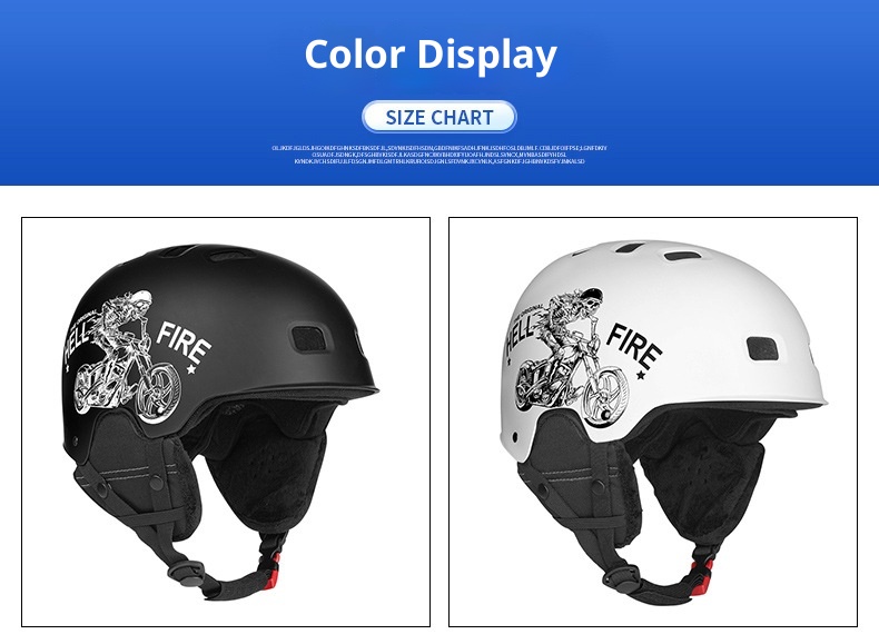 001 Skull Style Head-Mounted Ski Outdoor Adjustable Single And Double Board Sports Snow Helmet Anti-Collision Equipment_voghion.com
