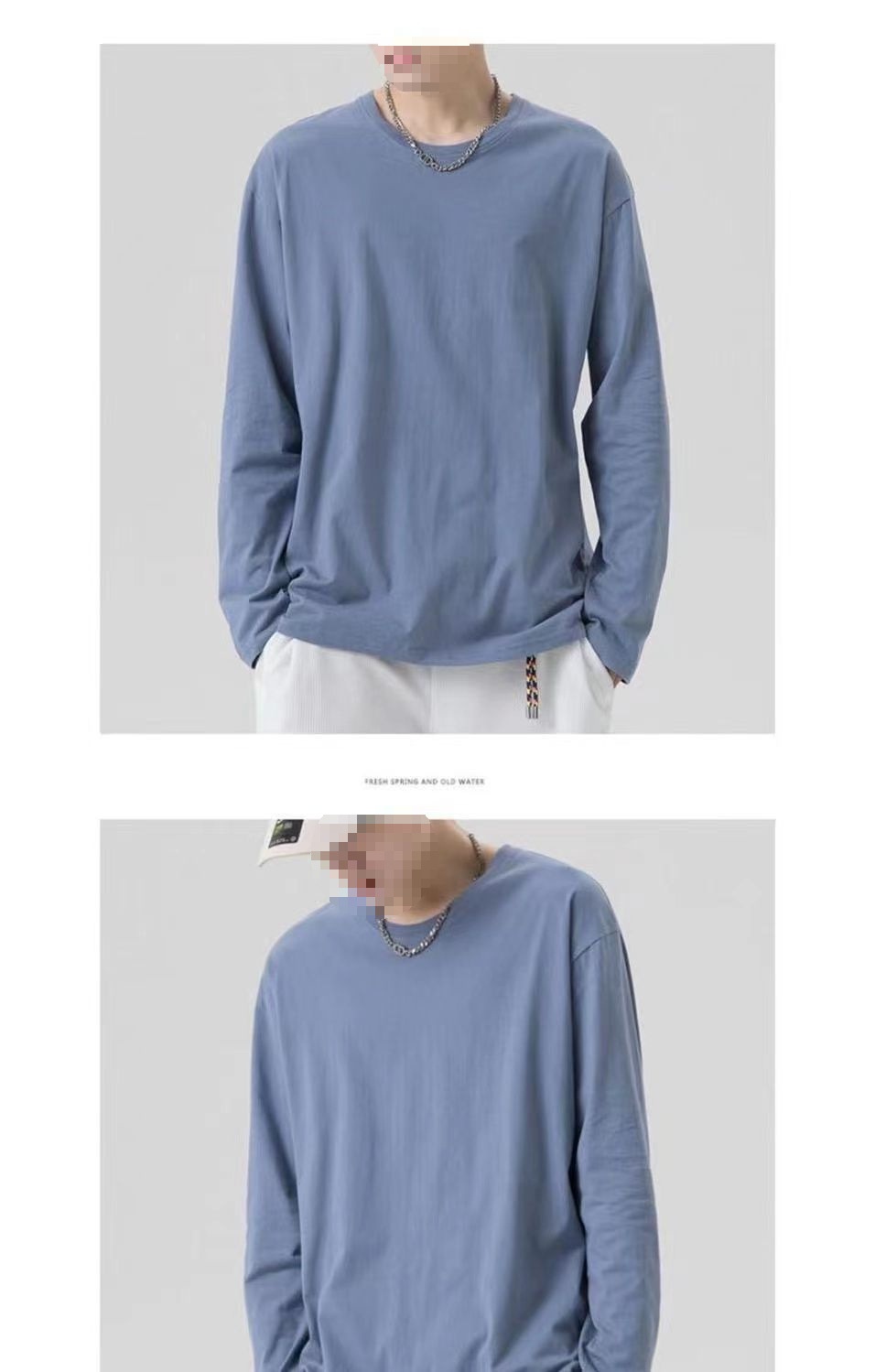 Maglietta a maniche lunghe da uomo in tinta unita, outfit da coppia, maglietta in stile giapponese, intimo, felpa girocollo_voghion.com