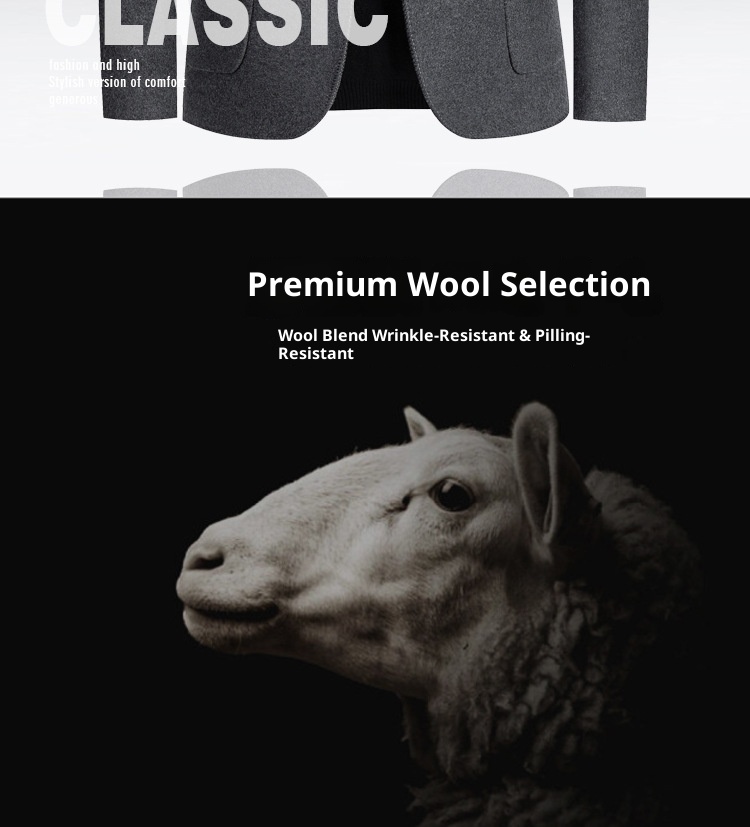 jongen Enkelzijdige kasjmierjas Herfst Winter Effen Kleur Korte Wollen Jas Herenpak Veelzijdig_voghion.com