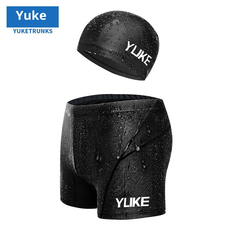001 001 Yuke Swim Nowe bokserki w dużym rozmiarze męskie kąpielówki na gorące źródła strój kąpielowy dla dorosłych z czepkiem_voghion.com