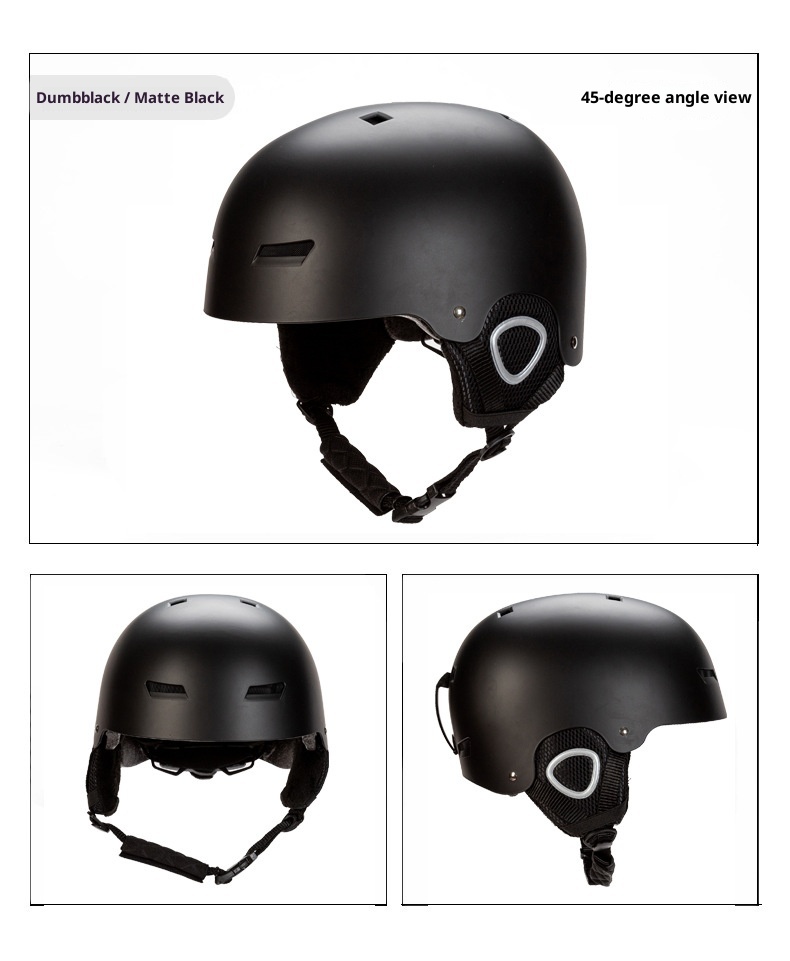 001 Professioneller Jugend-Longboard-Einzel- und Doppelboard-Helm für Erwachsene, Ski-Outdoor-Sportarten, Gehörschutz, warmer Helm_voghion.com